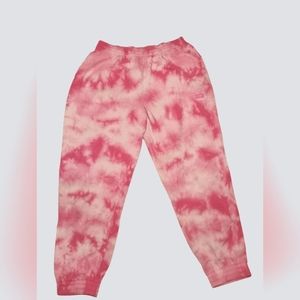 Victoria's secret brand pink and white tye dye joggers